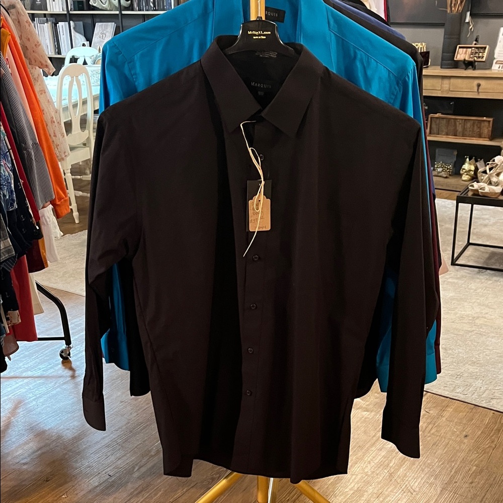 Marquise Men's Elegant Black Dress Shirt